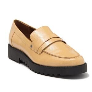 Franco Sarto Cassandra Platform Penny Loafer Beige Patent Leather Women 11M NWOT